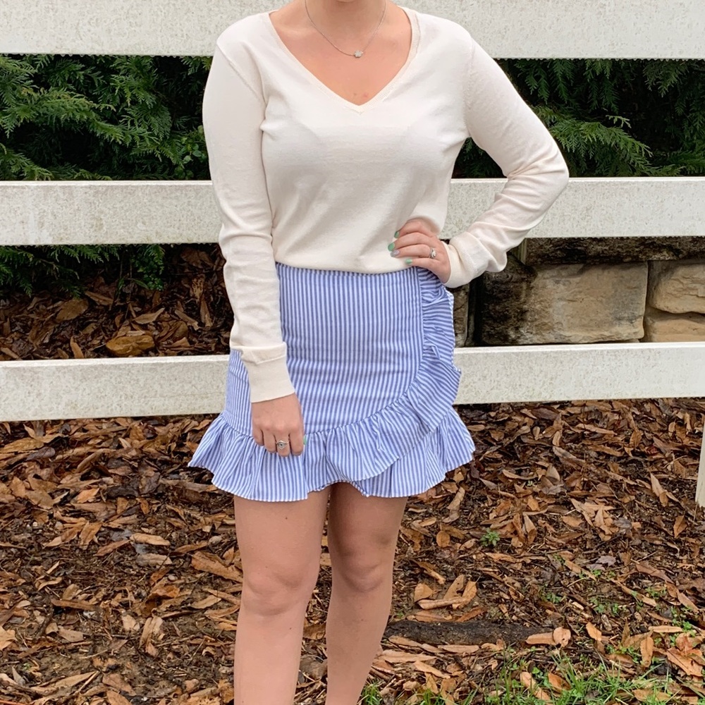 Stripe ruffle wrap boutique skirt